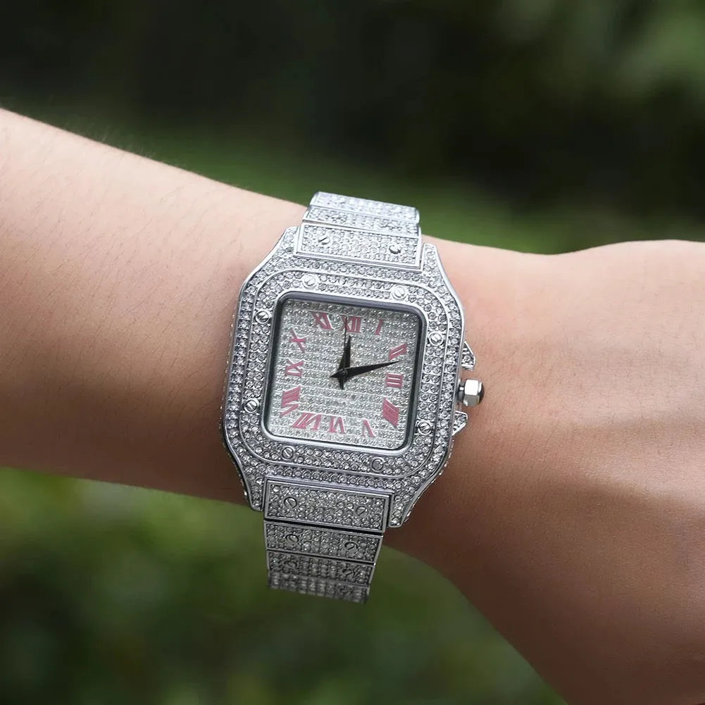 Iced Out Square Watch