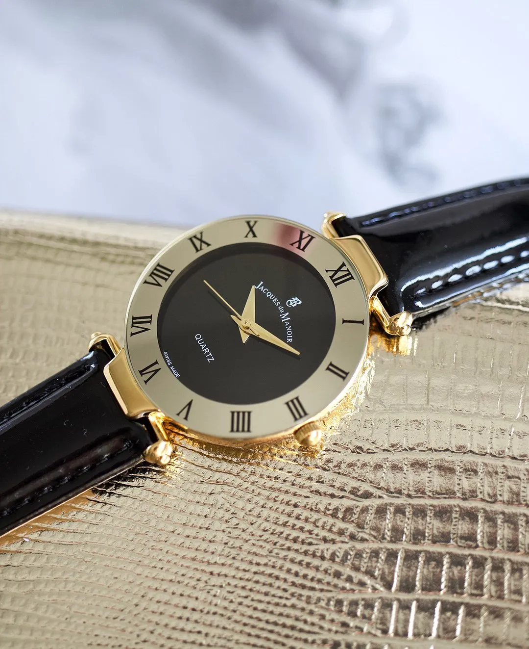 JDM Coupole Classic Gold Bezel Black Watch