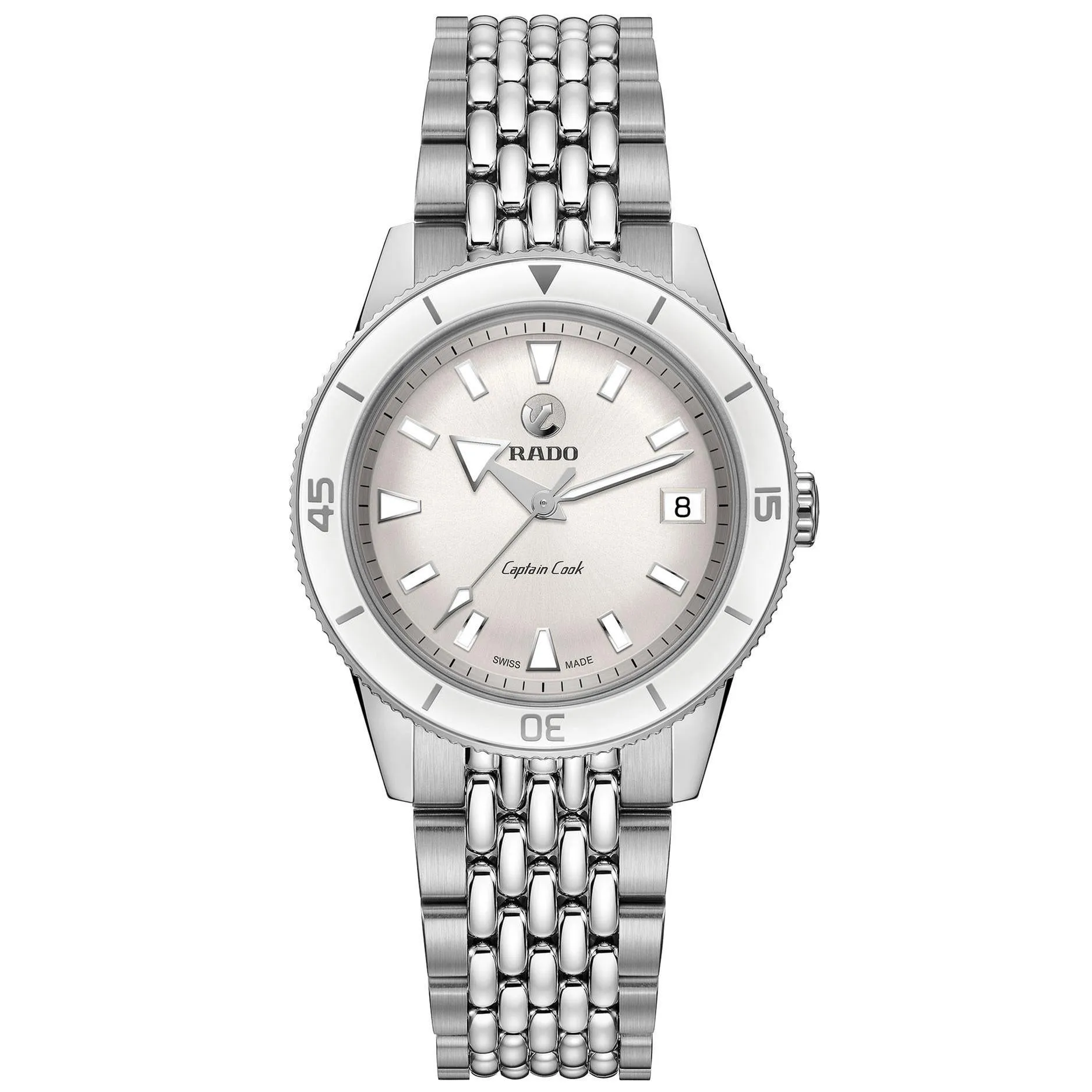 Ladies' Rado Captain Cook Automatic White Dial Watch R32500013