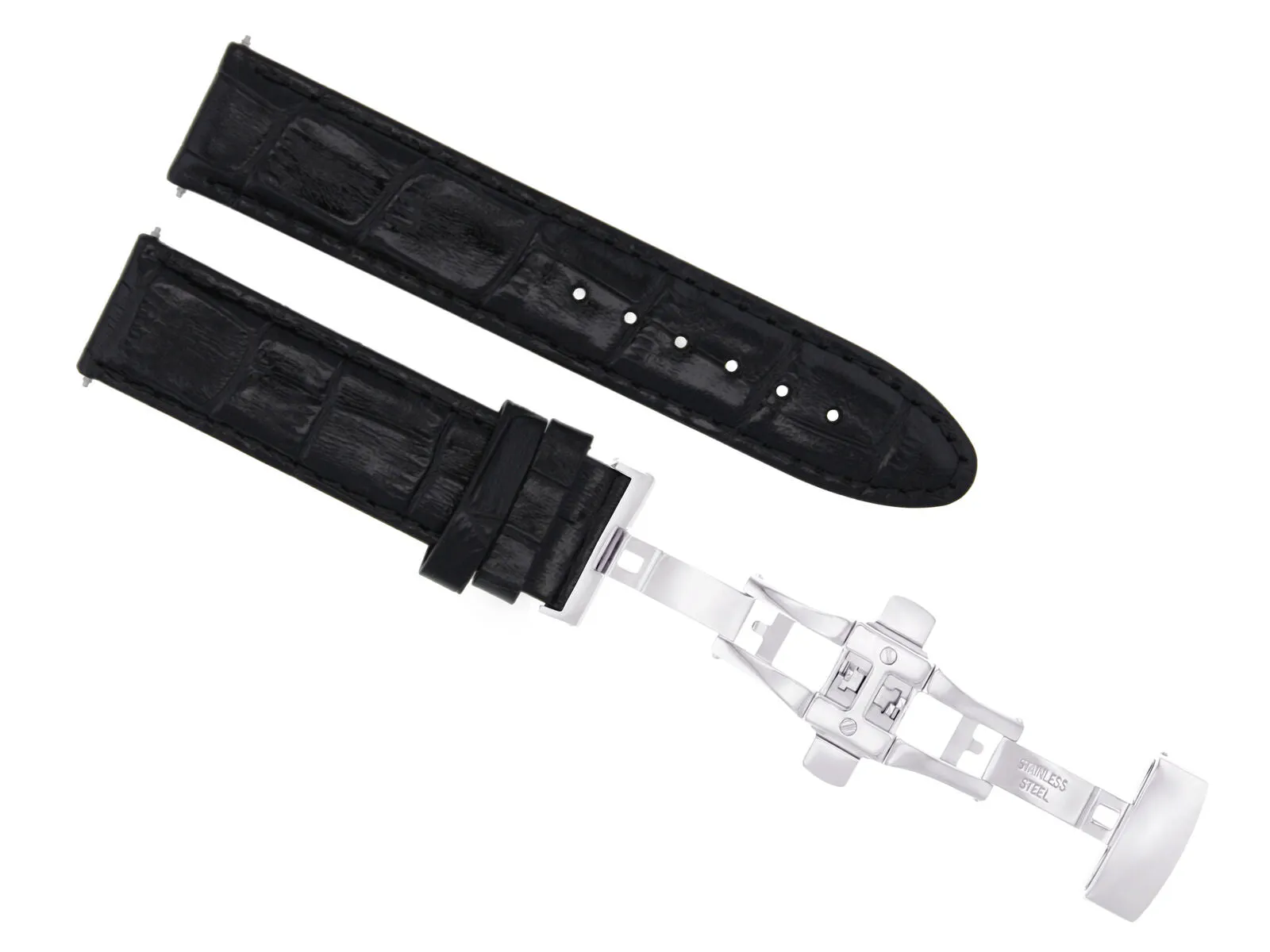 LEATHER WATCH BAND STRAP FOR OMEGA WATCH DEPLOYMENT CLASP - 20MM