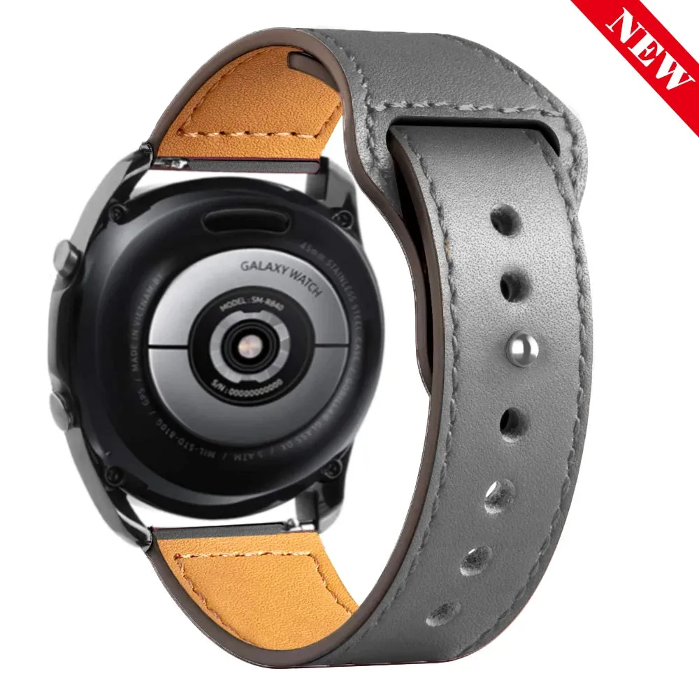 leather watch band strap For Samsung Galaxy watch 6/5/pro/4/Classic/Active 2 20mm 22mm bracelet correa huawei watch gt 4-2-3 pro band