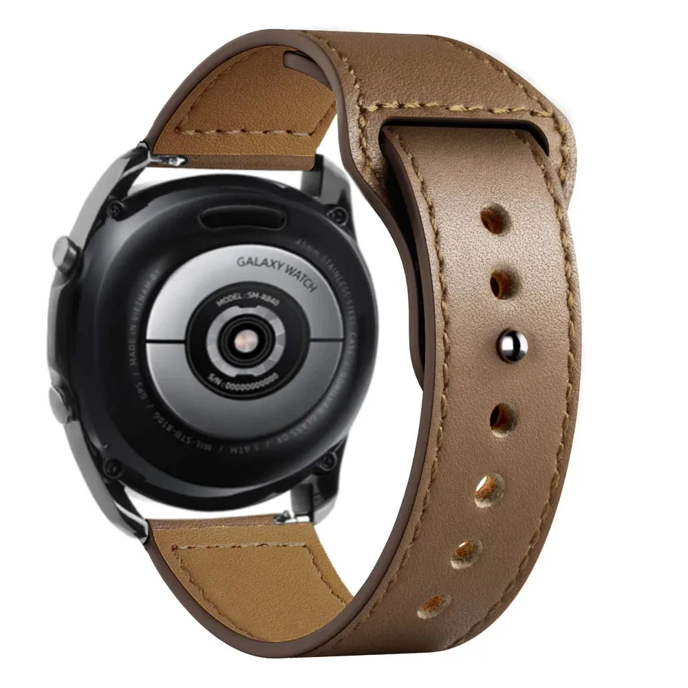 leather watch band strap For Samsung Galaxy watch 6/5/pro/4/Classic/Active 2 20mm 22mm bracelet correa huawei watch gt 4-2-3 pro band