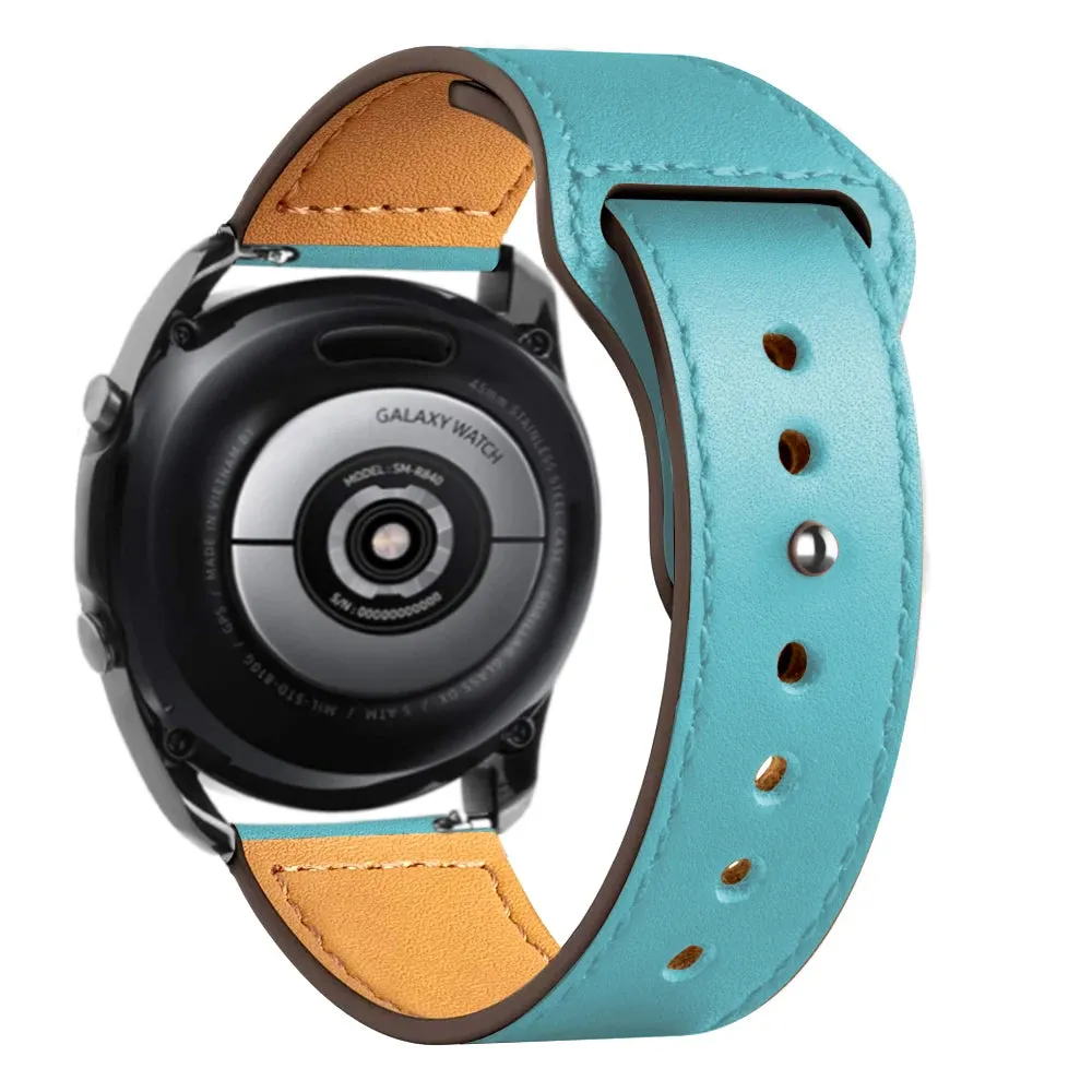 leather watch band strap For Samsung Galaxy watch 6/5/pro/4/Classic/Active 2 20mm 22mm bracelet correa huawei watch gt 4-2-3 pro band