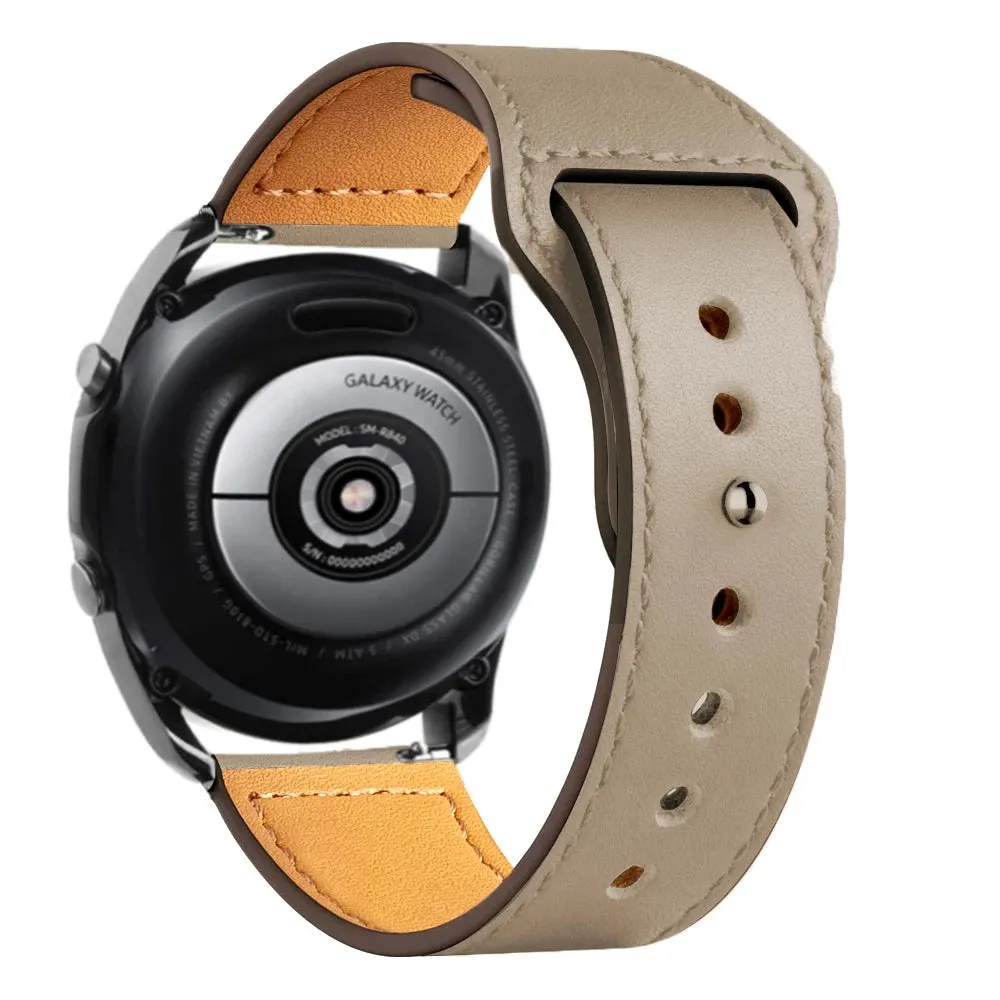 leather watch band strap For Samsung Galaxy watch 6/5/pro/4/Classic/Active 2 20mm 22mm bracelet correa huawei watch gt 4-2-3 pro band