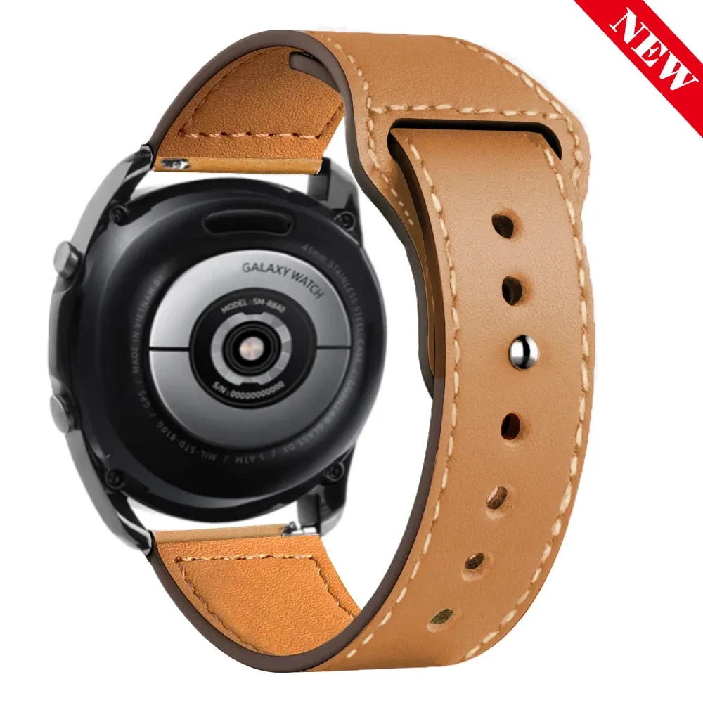 leather watch band strap For Samsung Galaxy watch 6/5/pro/4/Classic/Active 2 20mm 22mm bracelet correa huawei watch gt 4-2-3 pro band