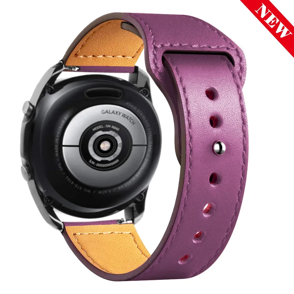 leather watch band strap For Samsung Galaxy watch 6/5/pro/4/Classic/Active 2 20mm 22mm bracelet correa huawei watch gt 4-2-3 pro band