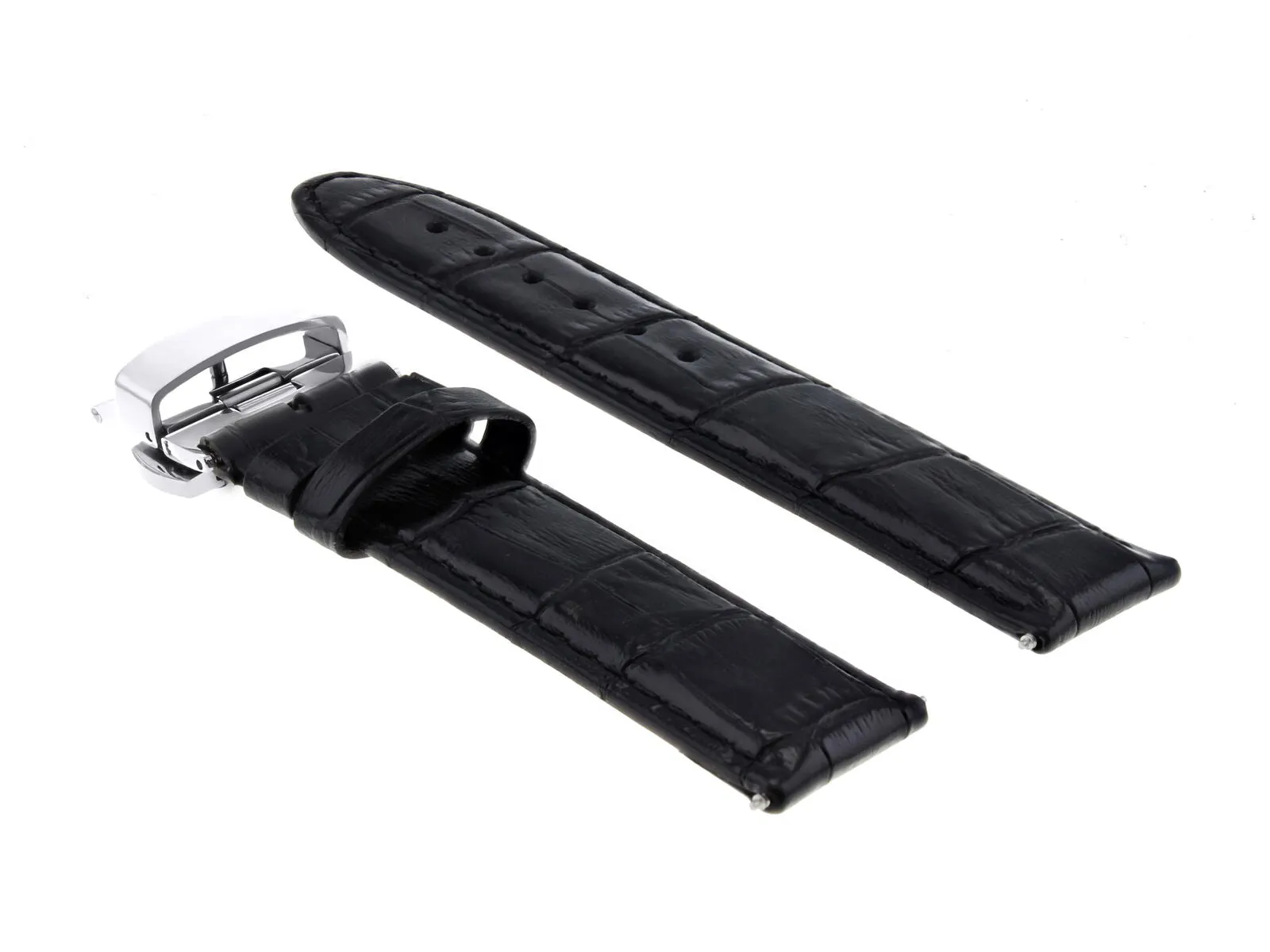 LEATHER WATCH BAND STRAP FOR TISSOT WATCH DEPLOYMENT CLASP - 20MM