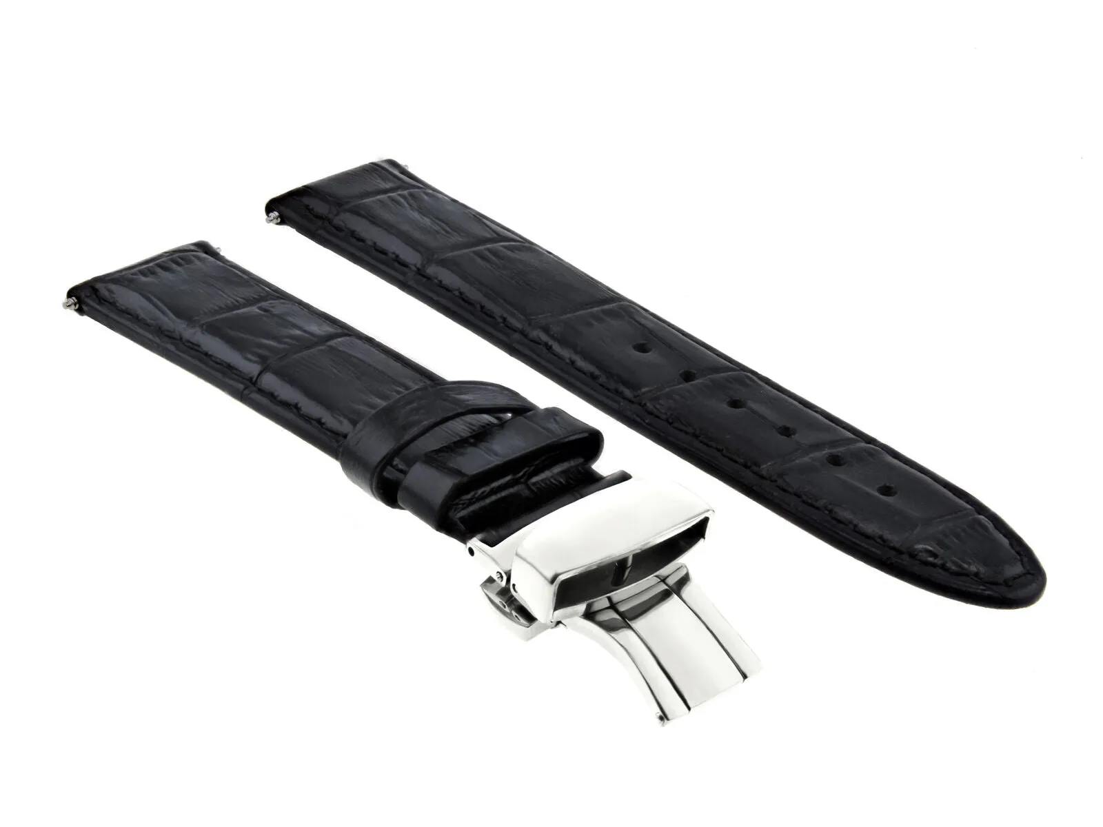 LEATHER WATCH BAND STRAP FOR TISSOT WATCH DEPLOYMENT CLASP - 20MM