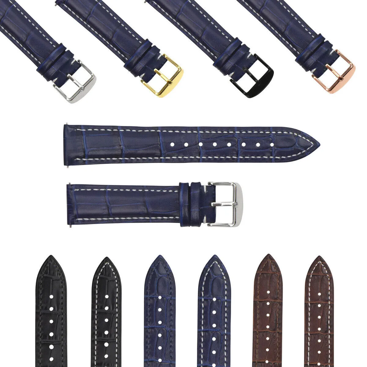 LEATHER WATCH BAND STRAP-QUICK RELEASE FOR CITIZEN ECO DRIVE - 24MM