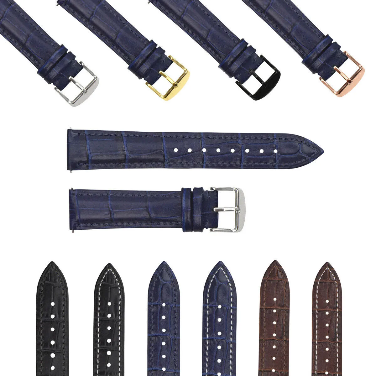 LEATHER WATCH BAND STRAP-QUICK RELEASE FOR CITIZEN ECO DRIVE - 24MM
