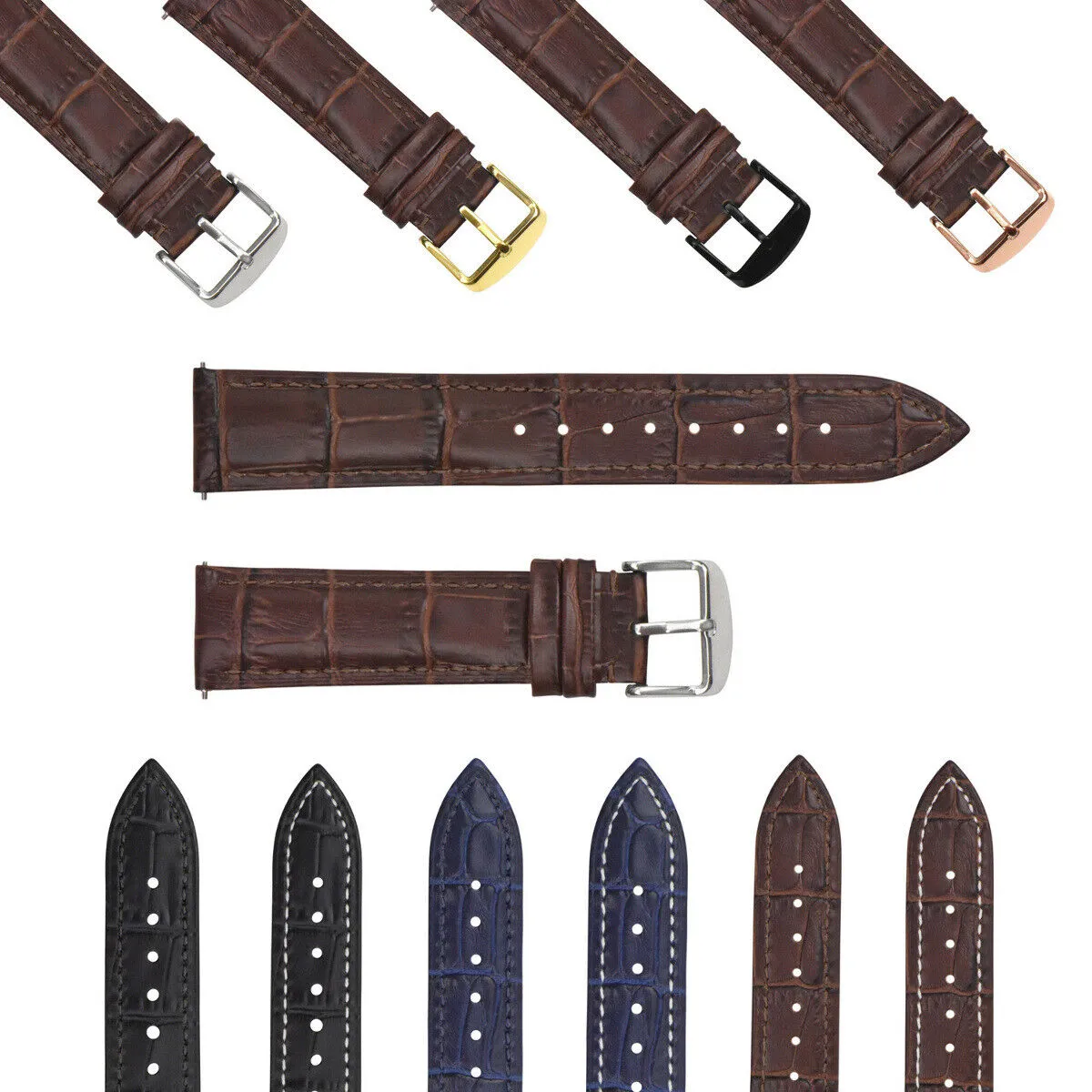 LEATHER WATCH BAND STRAP-QUICK RELEASE FOR CITIZEN ECO DRIVE - 24MM