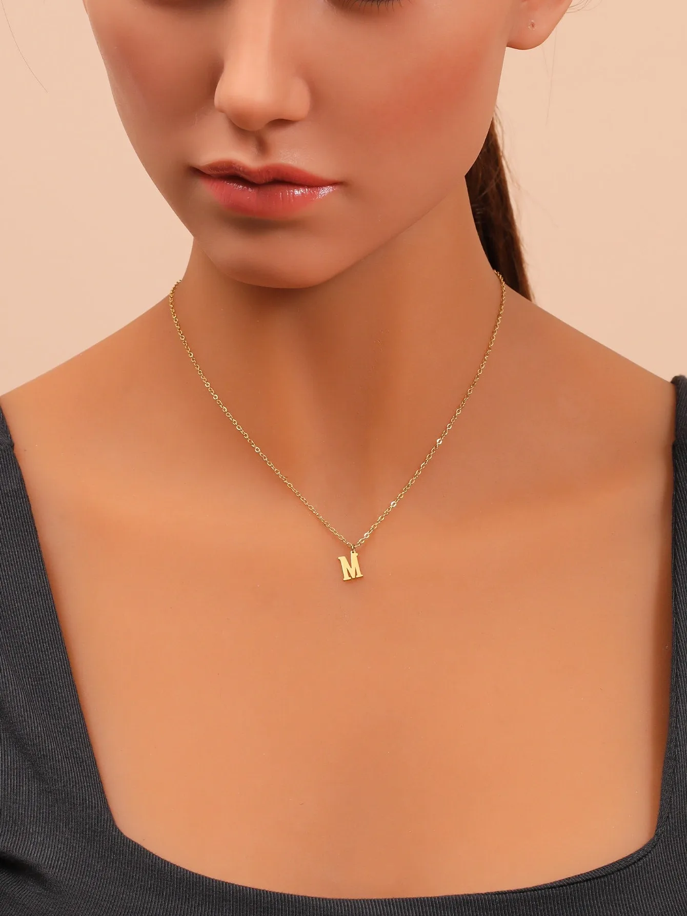 Letter M Charm Necklace Jewelry for Women Gift for Her Necklace Accessories