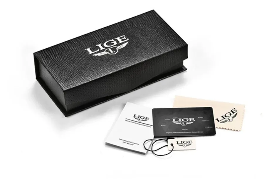LIGE Men's Luxury Chronograph Watch - Fashionable, Waterproof, Stainless Steel