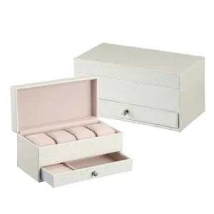Luxury Leather Jewelry Box with 4 Watch Slows