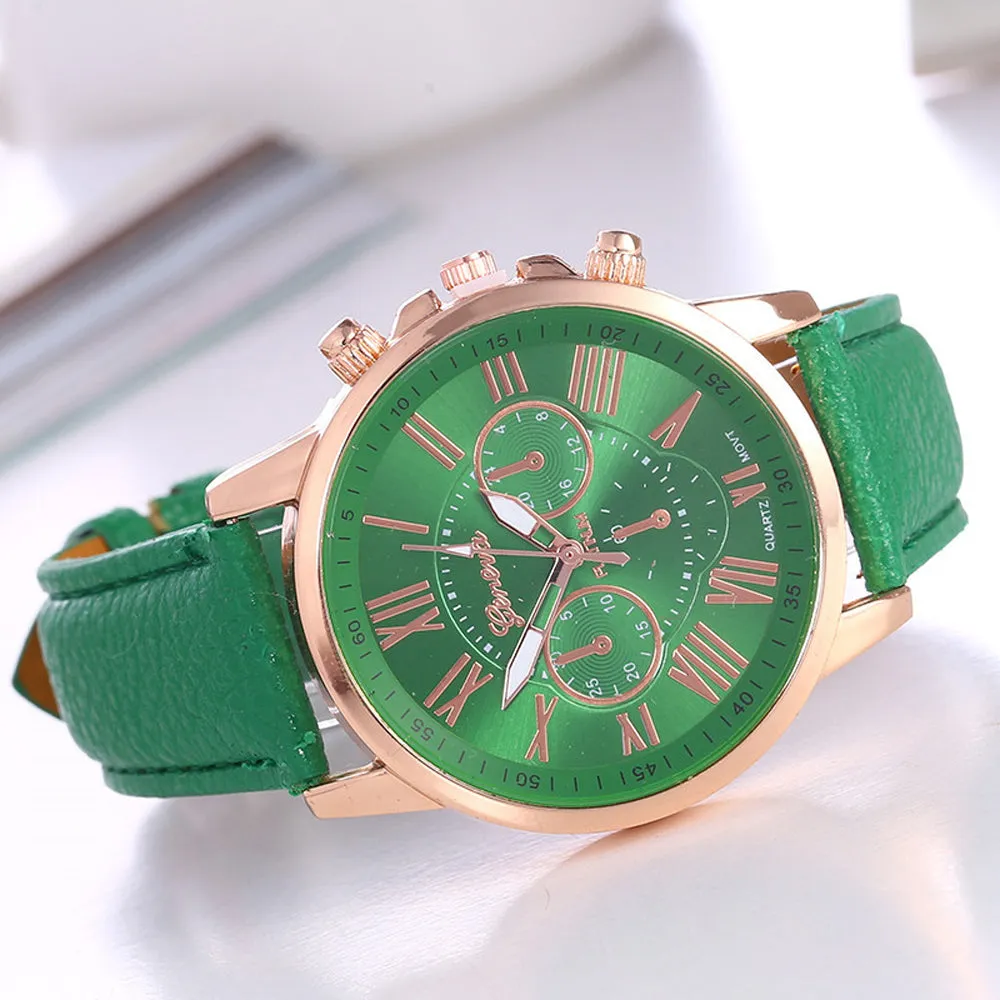 Luxury  Leather Quartz Watch Women Men Ladies Fashion Wrist Watch