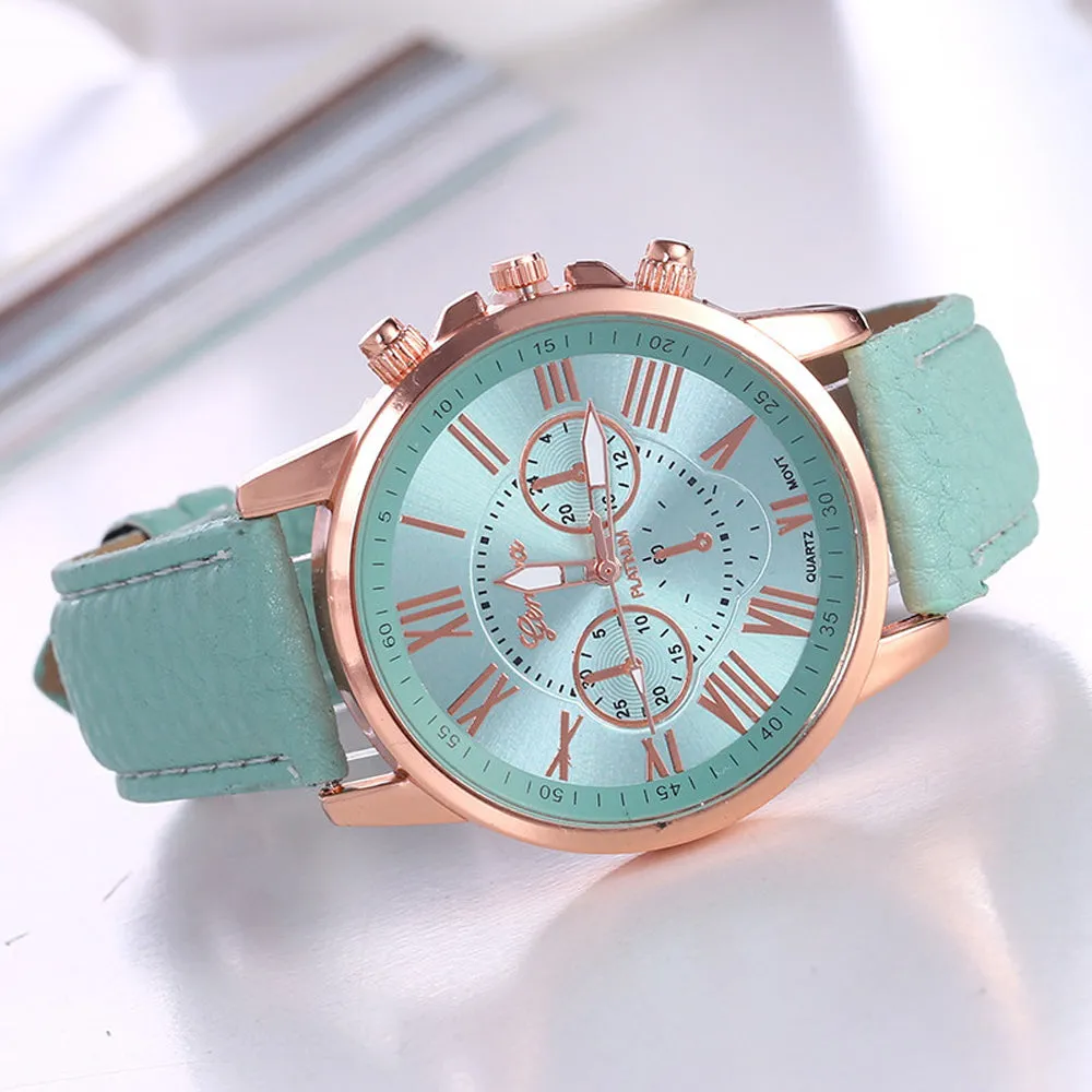 Luxury  Leather Quartz Watch Women Men Ladies Fashion Wrist Watch