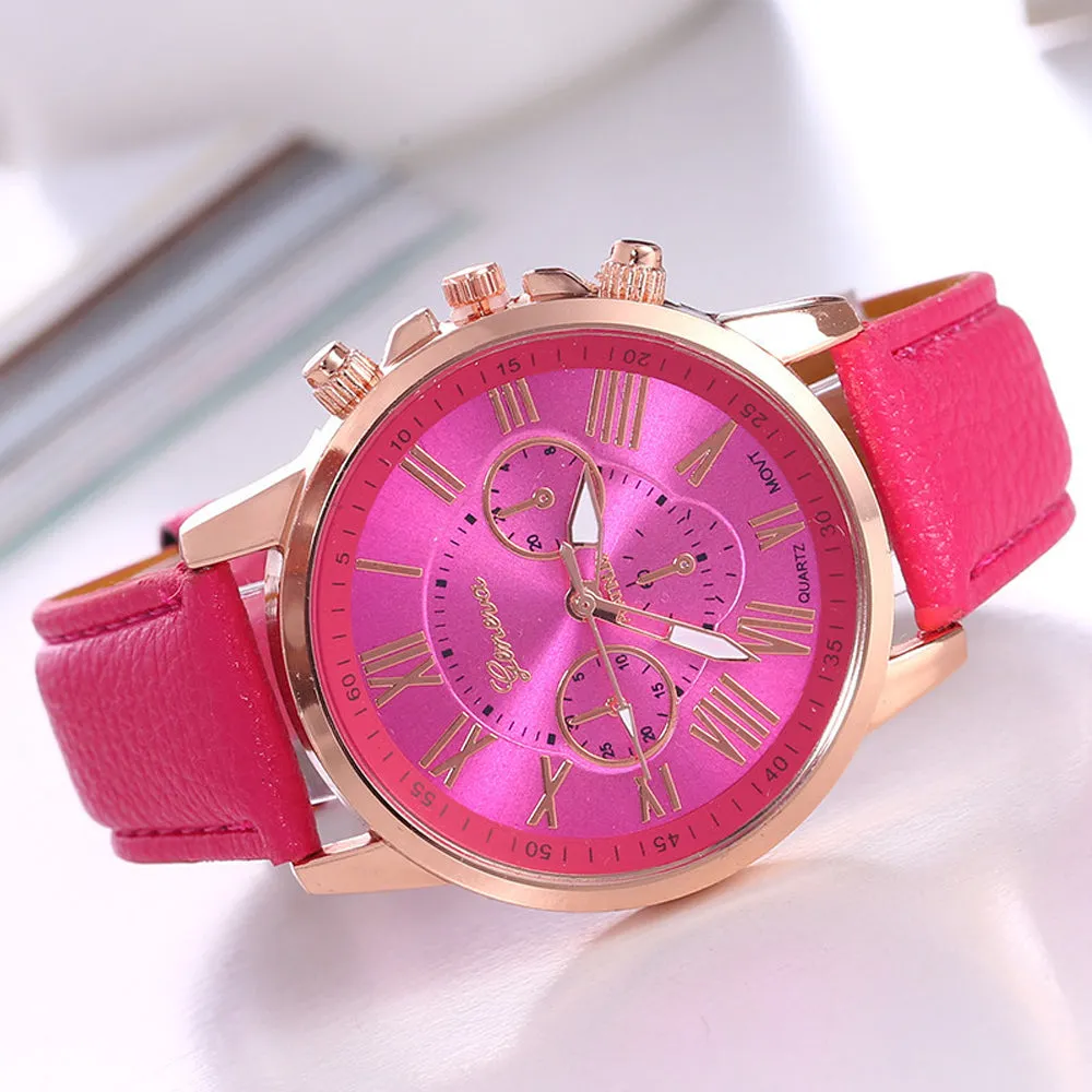 Luxury  Leather Quartz Watch Women Men Ladies Fashion Wrist Watch