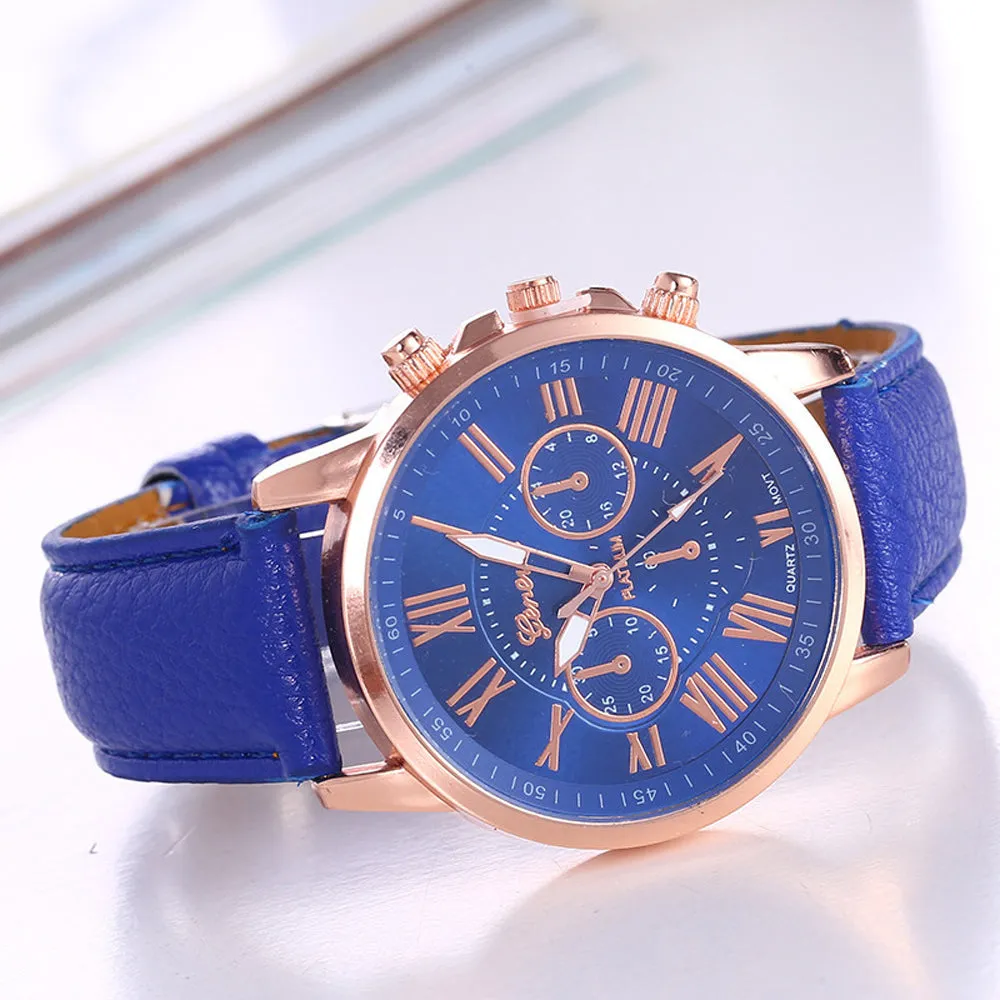 Luxury  Leather Quartz Watch Women Men Ladies Fashion Wrist Watch