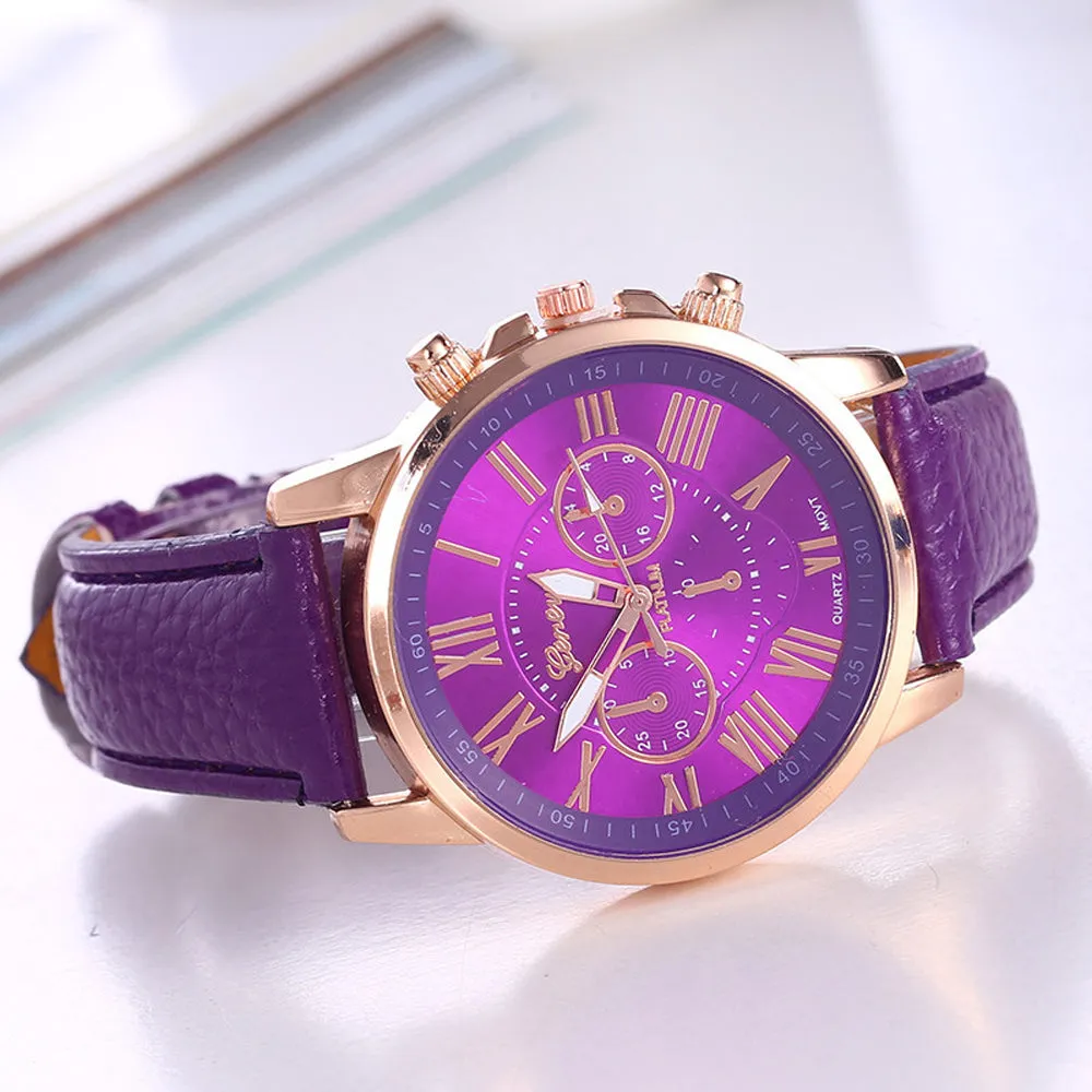 Luxury  Leather Quartz Watch Women Men Ladies Fashion Wrist Watch