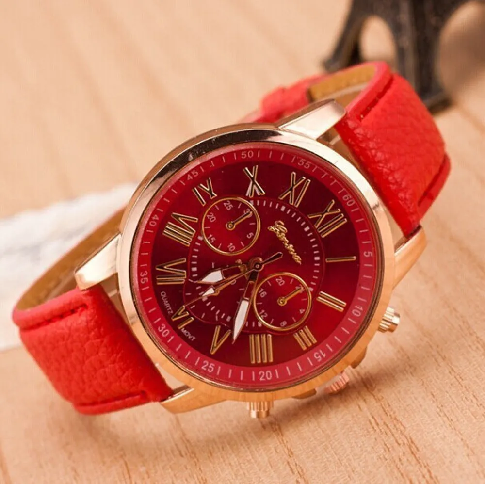 Luxury  Leather Quartz Watch Women Men Ladies Fashion Wrist Watch