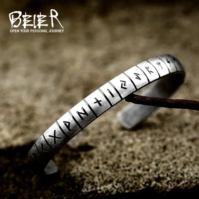 Men's Bracelet Viking Bodyguard Symbol High Quality Jewelry LLBRG-029G Beier 316L Stainless Steel