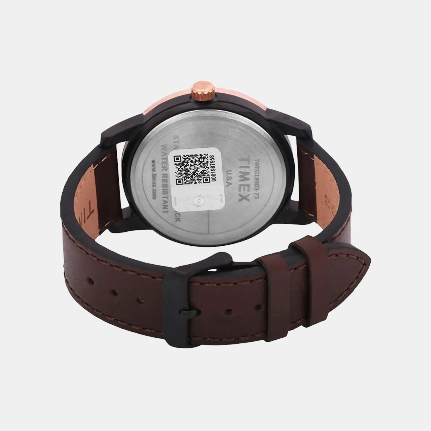Men's Quartz Brown Dial Multi-Function Leather Watch TWEG18903