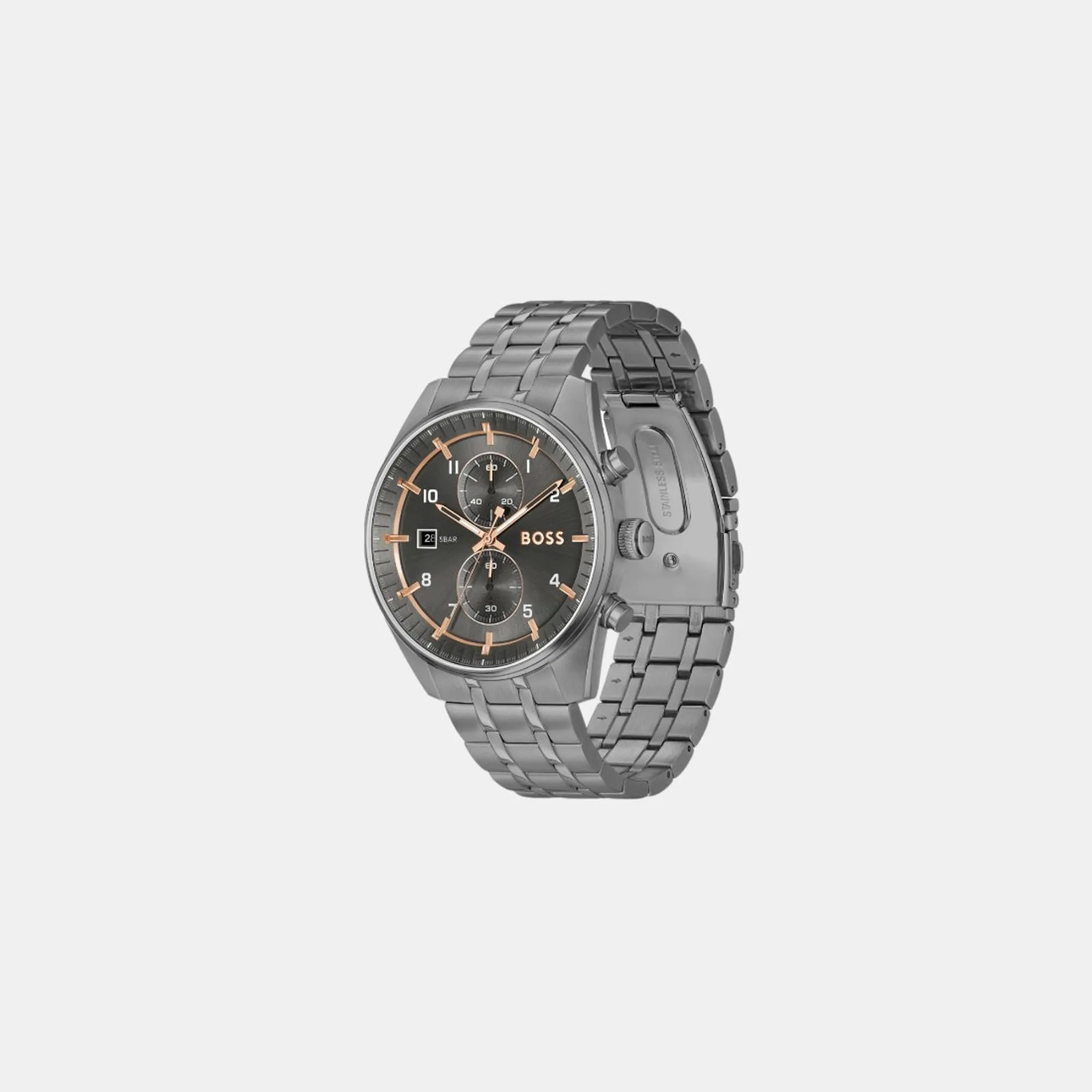 Men's Quartz Chronograph Grey Dial Stainless Steel Watch 1514153