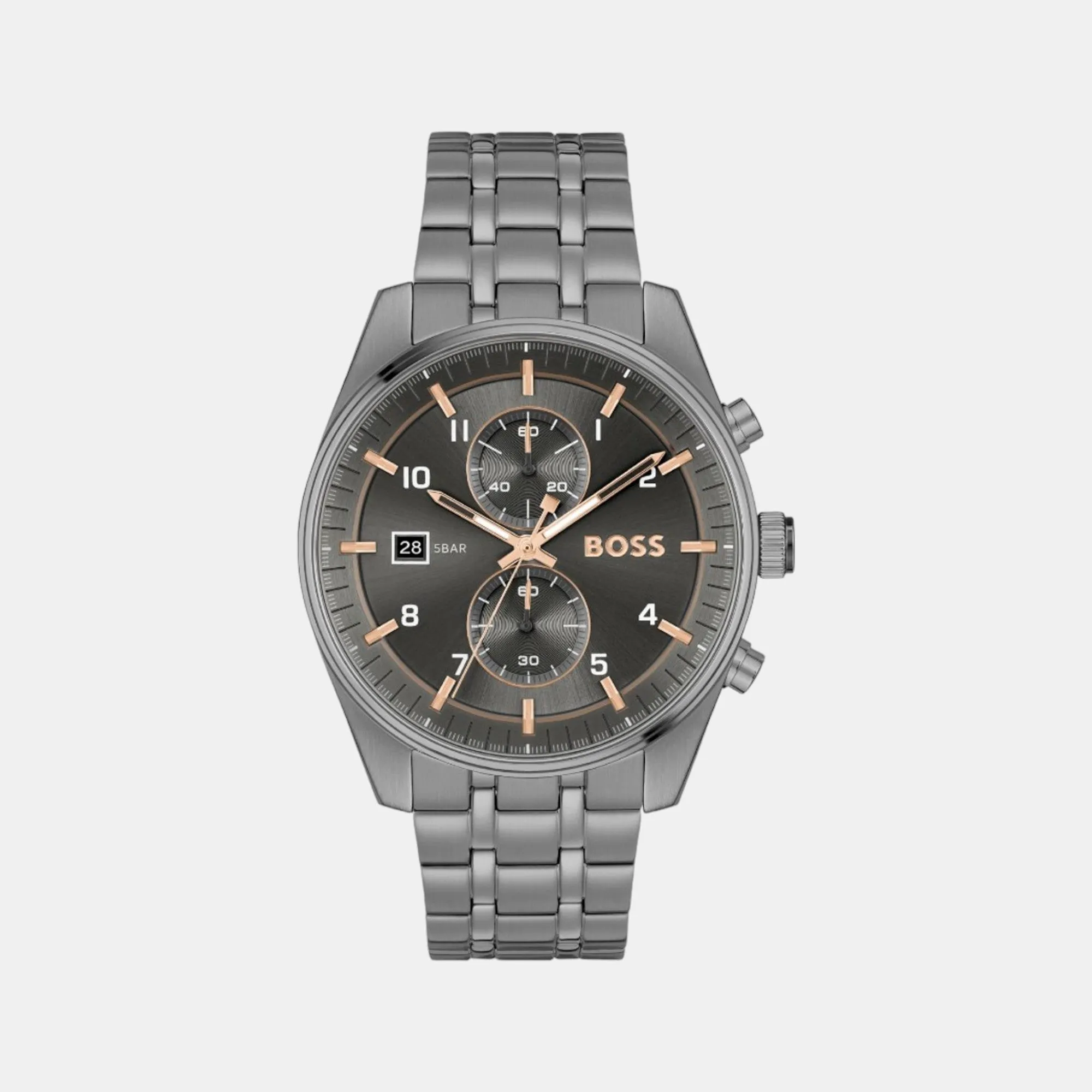 Men's Quartz Chronograph Grey Dial Stainless Steel Watch 1514153