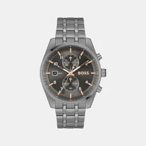 Men's Quartz Chronograph Grey Dial Stainless Steel Watch 1514153