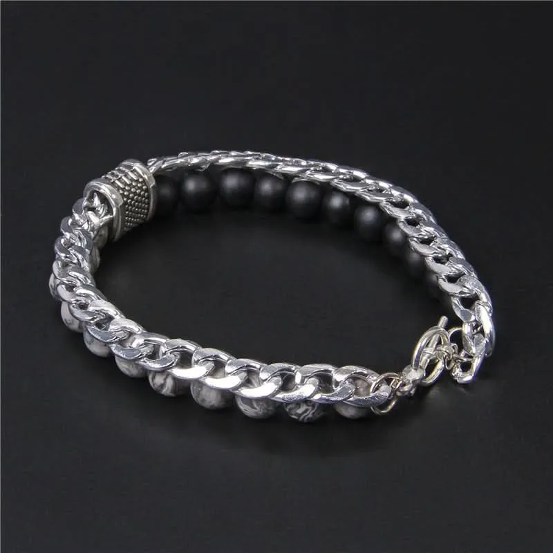 Men’s Trendy Double-Layer Bracelet – For Casual & Business Style