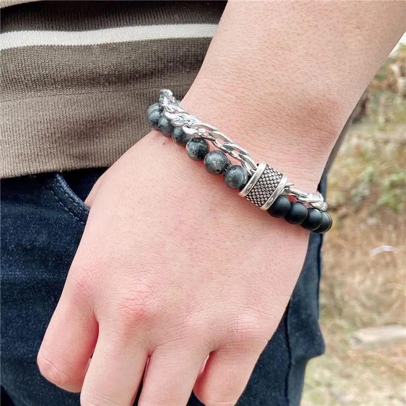 Men’s Trendy Double-Layer Bracelet – For Casual & Business Style