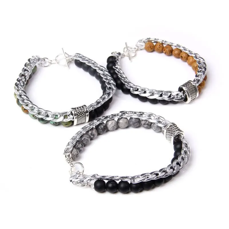 Men’s Trendy Double-Layer Bracelet – For Casual & Business Style