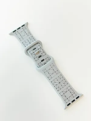 MGQS Small Watch Band - Quilt Block - Grey