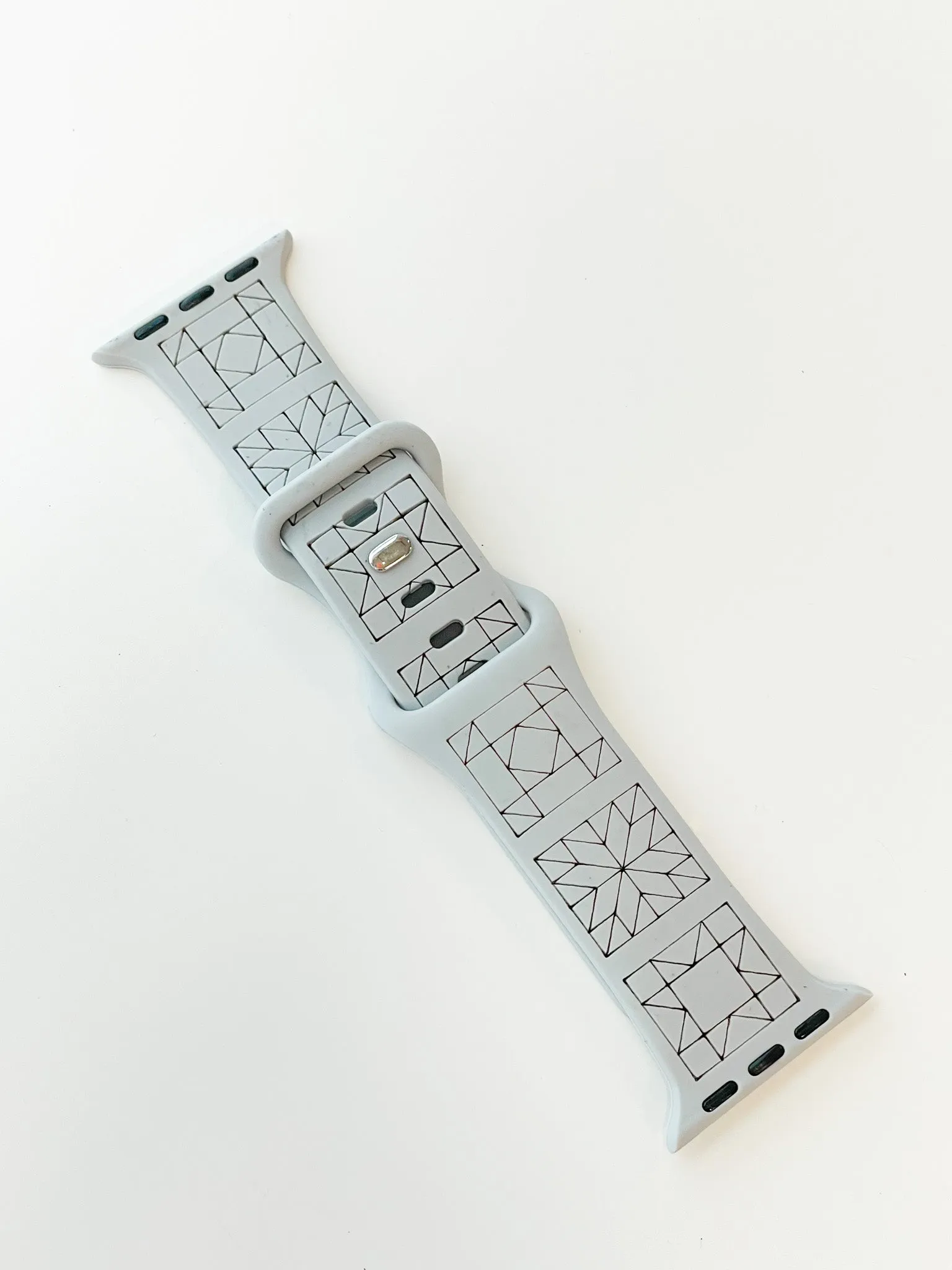 MGQS Small Watch Band - Quilt Block - Grey