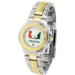 Miami Hurricanes Ladies Competitor Two-Tone Band Watch