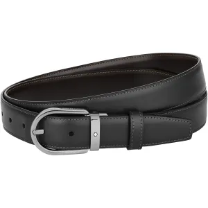 MNT Belt Horseshoe BKle 3mm Reversible Leather Black Brown D