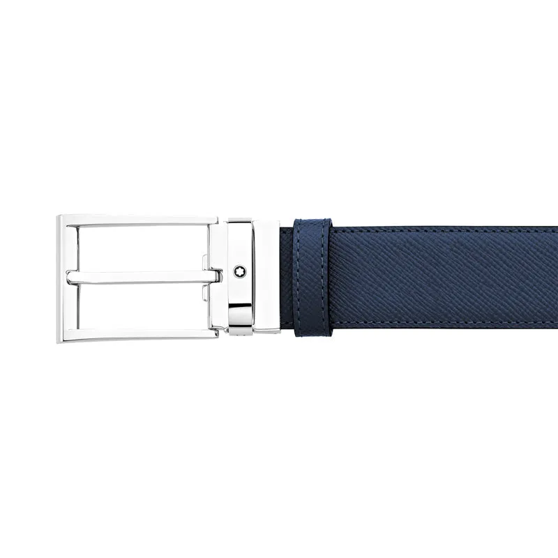 MNT Belt Trapeze BKle Black Blue 35mm Reversible Leather