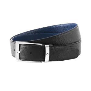 MNT Belt Trapeze BKle Black Blue 35mm Reversible Leather