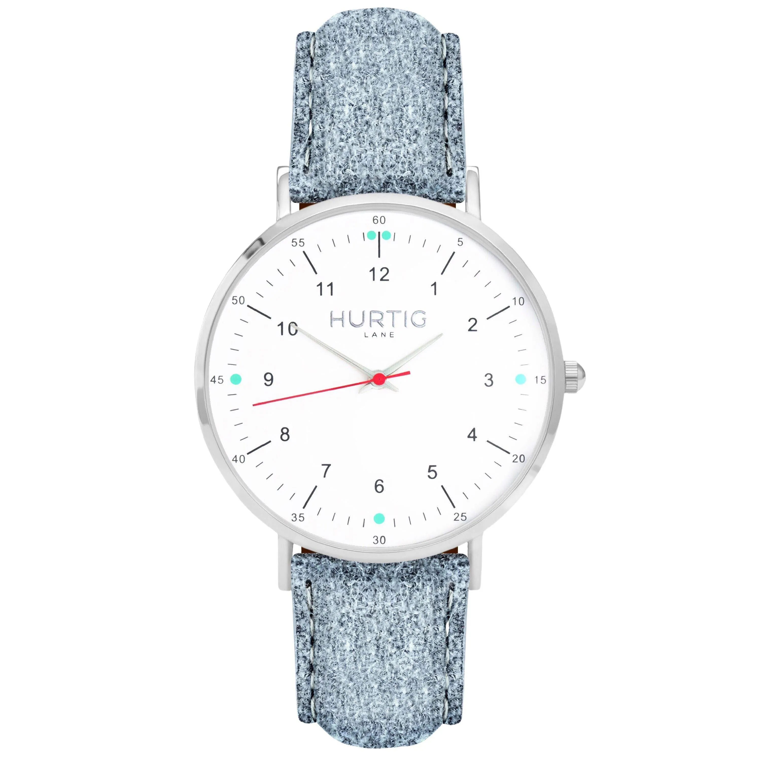Moderna Vegan Suede Watch Silver, White & Coral