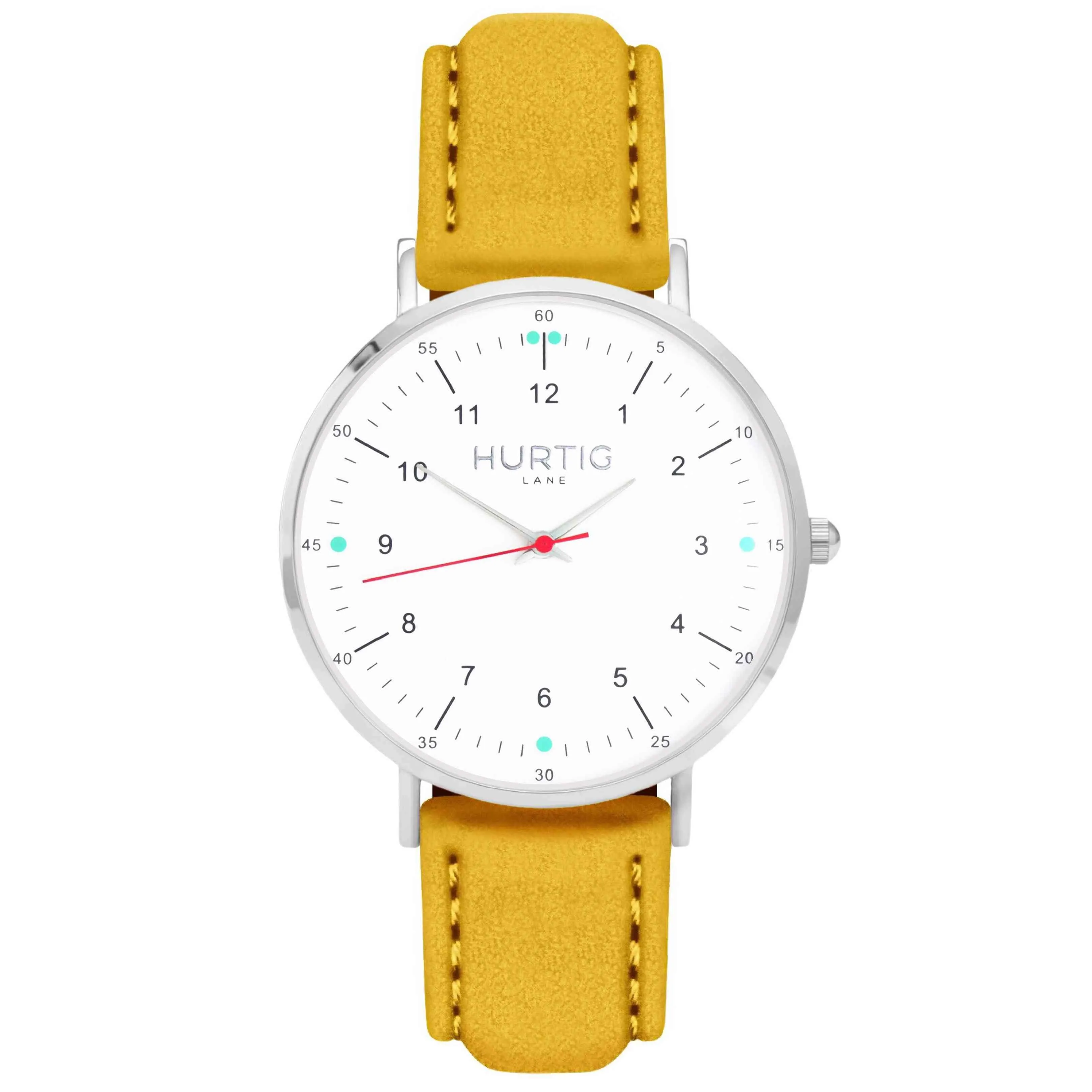 Moderna Vegan Suede Watch Silver, White & Coral