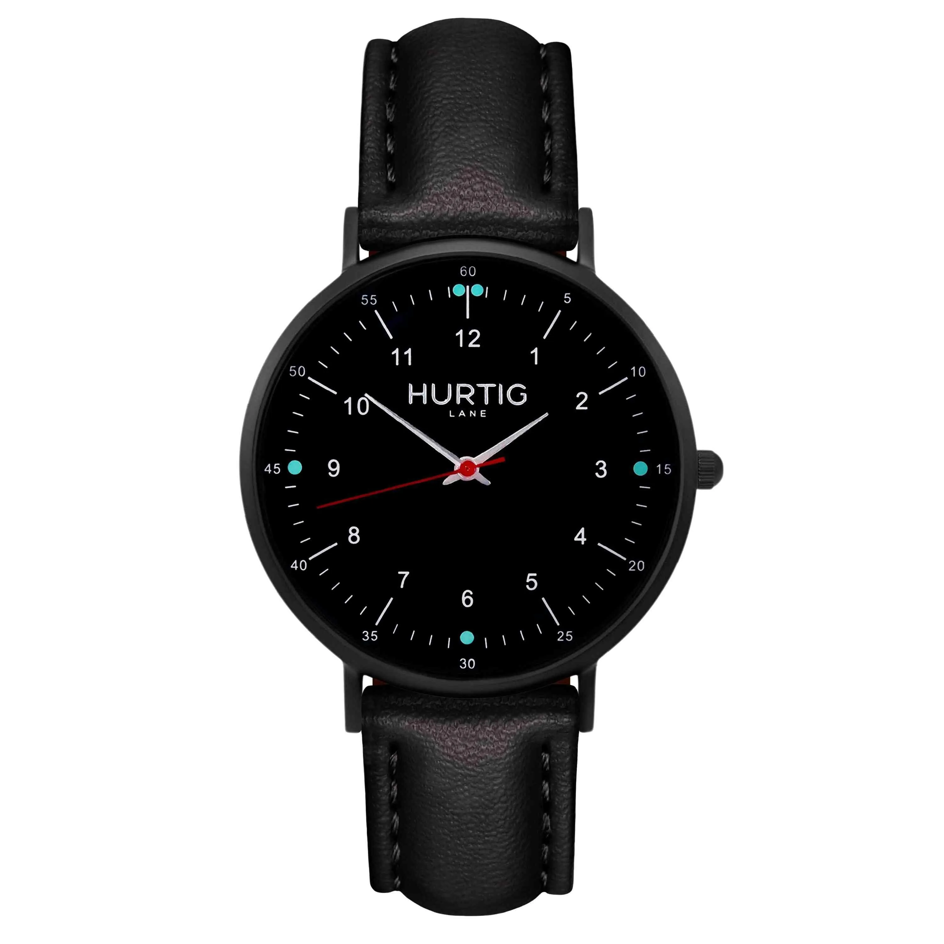 Moderno Vegan Leather Watch All Black & Black