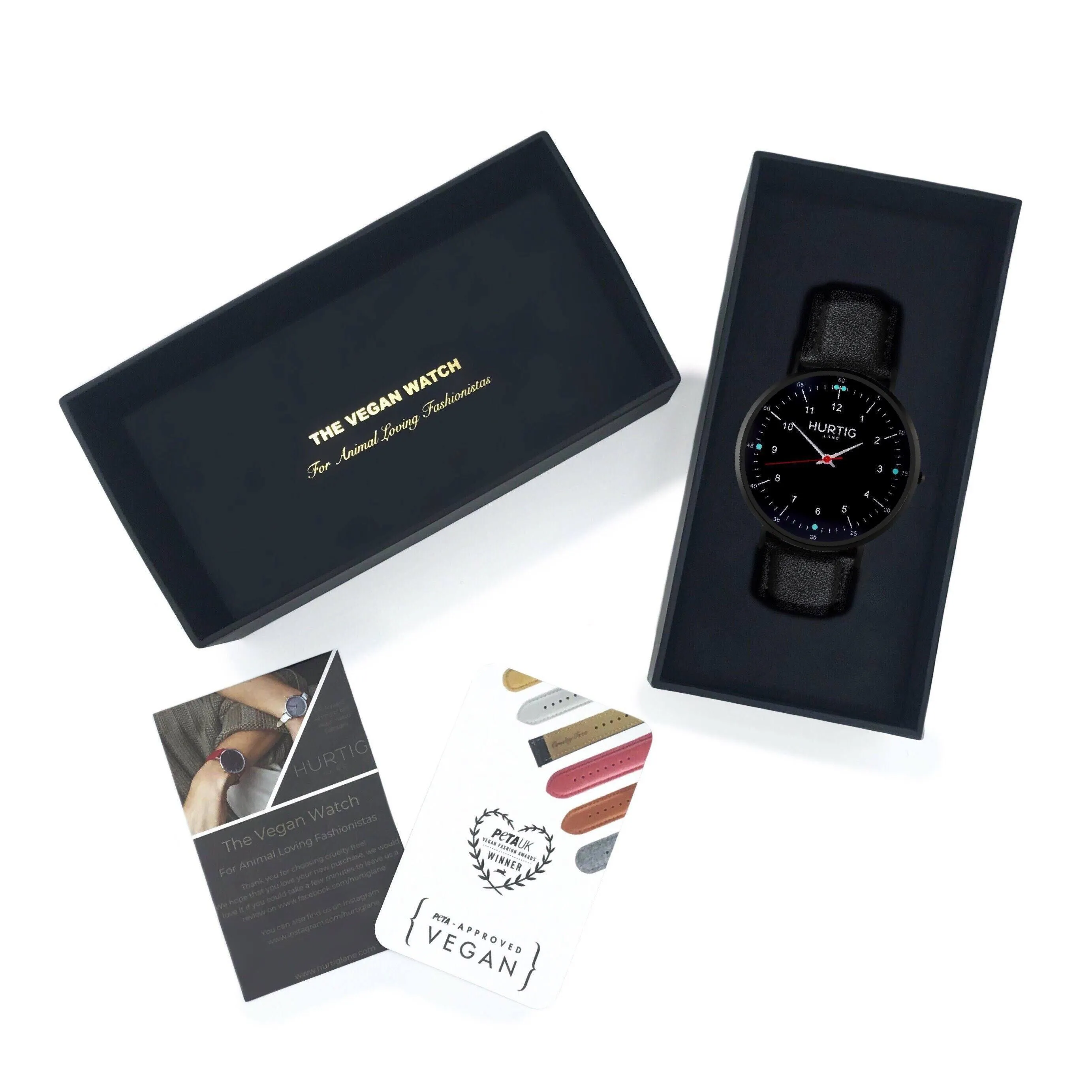 Moderno Vegan Leather Watch All Black & Black