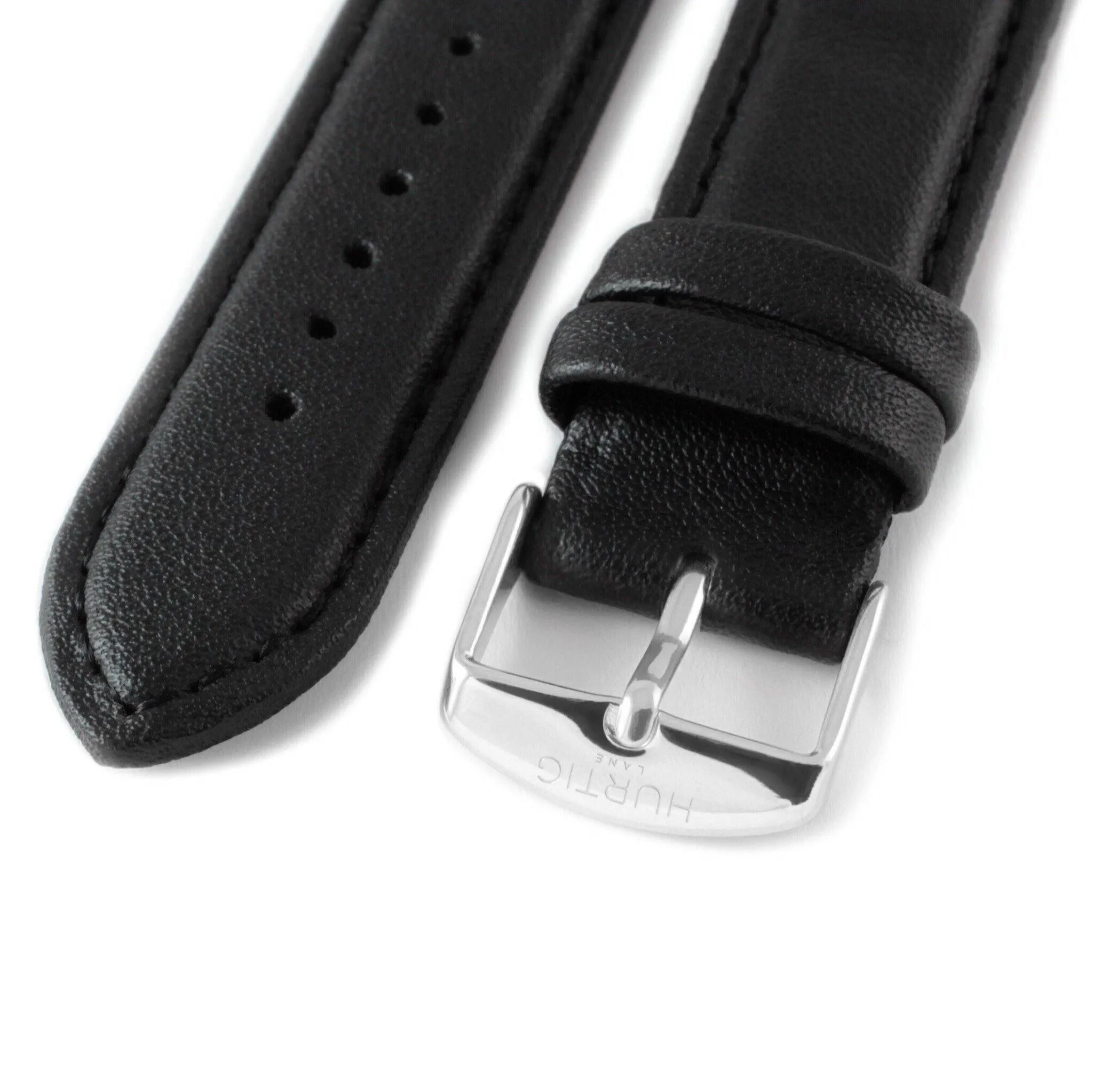 Moderno Vegan Leather Watch Silver, Black & Black