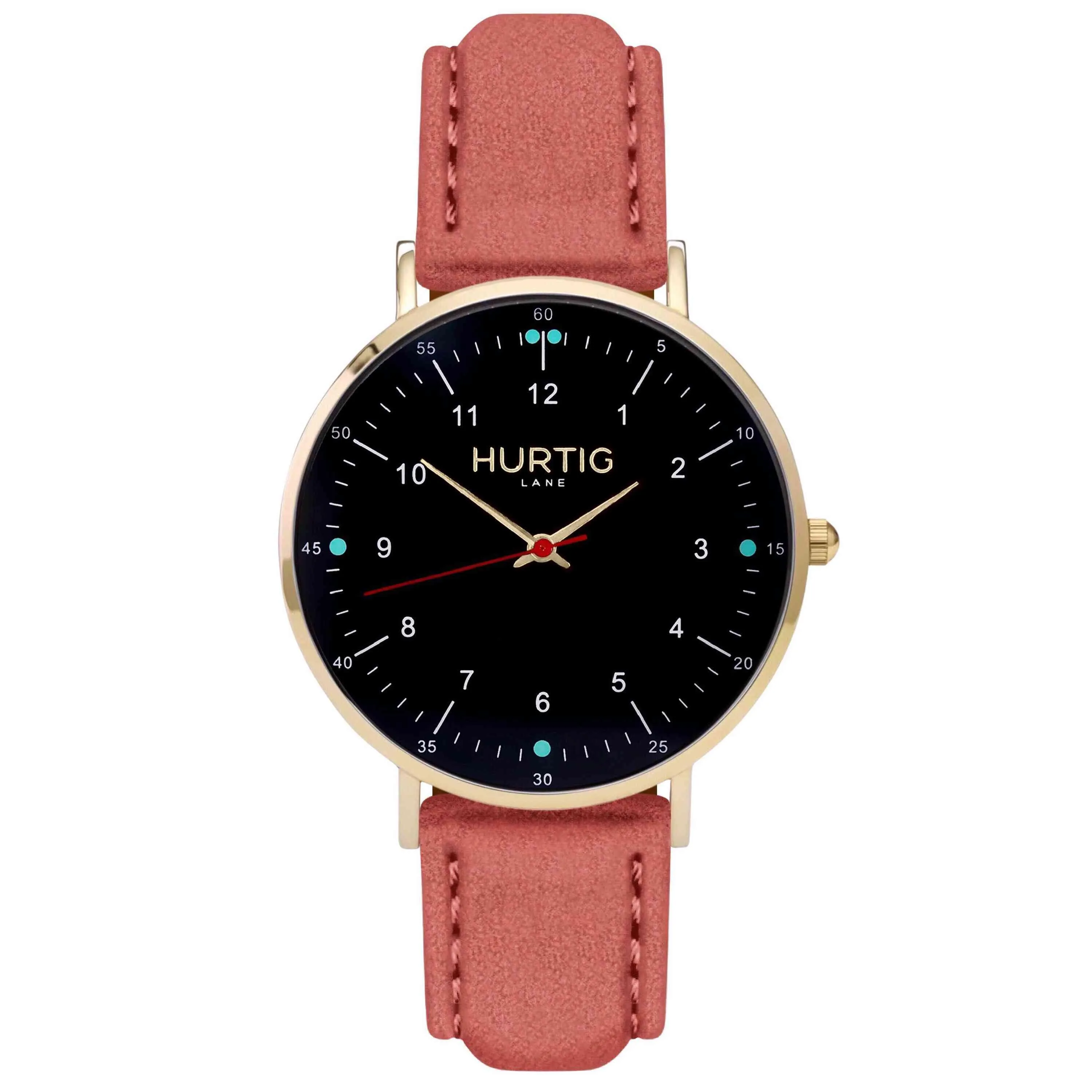 Moderno Vegan Suede Watch Gold, Black & Berry