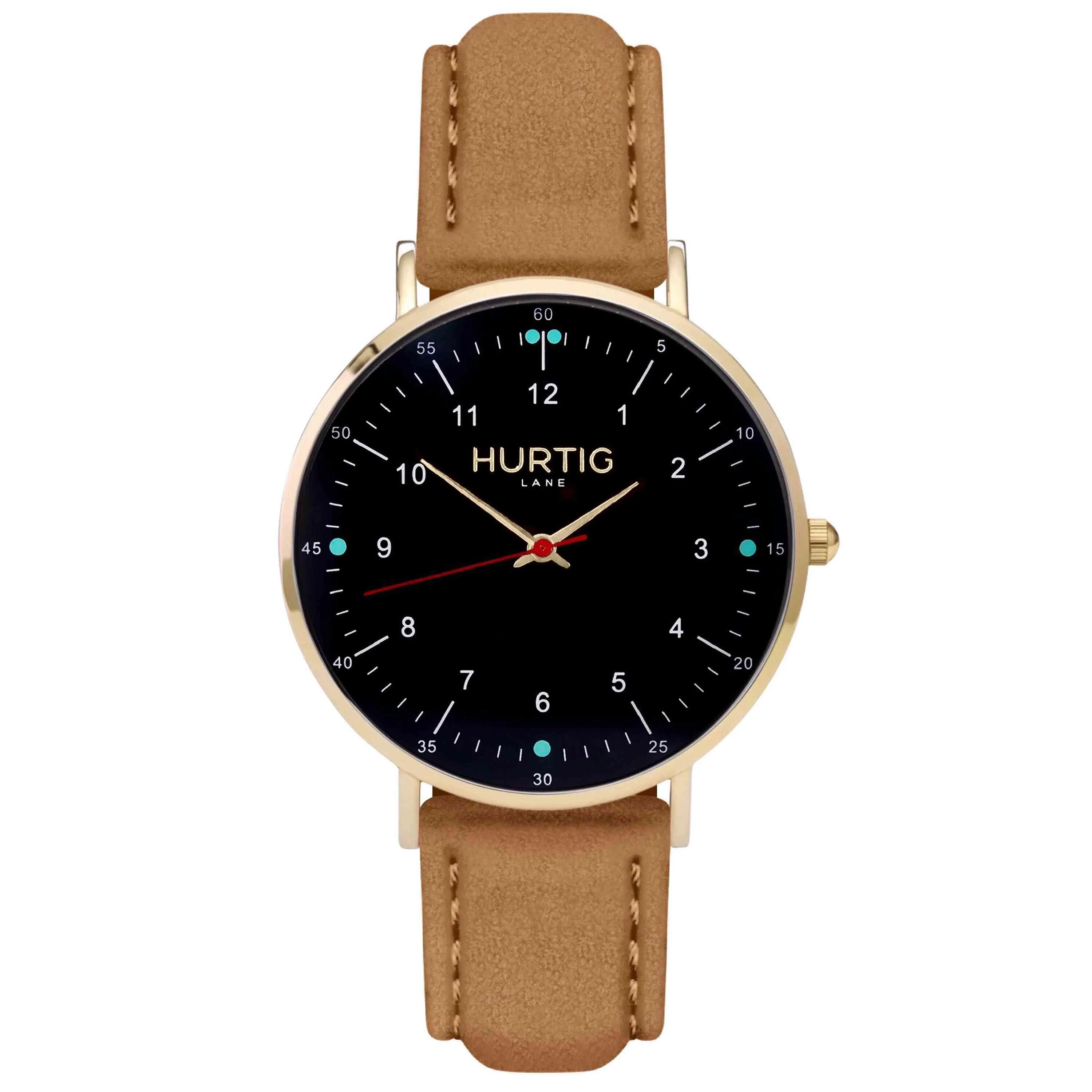 Moderno Vegan Suede Watch Gold, Black & Berry