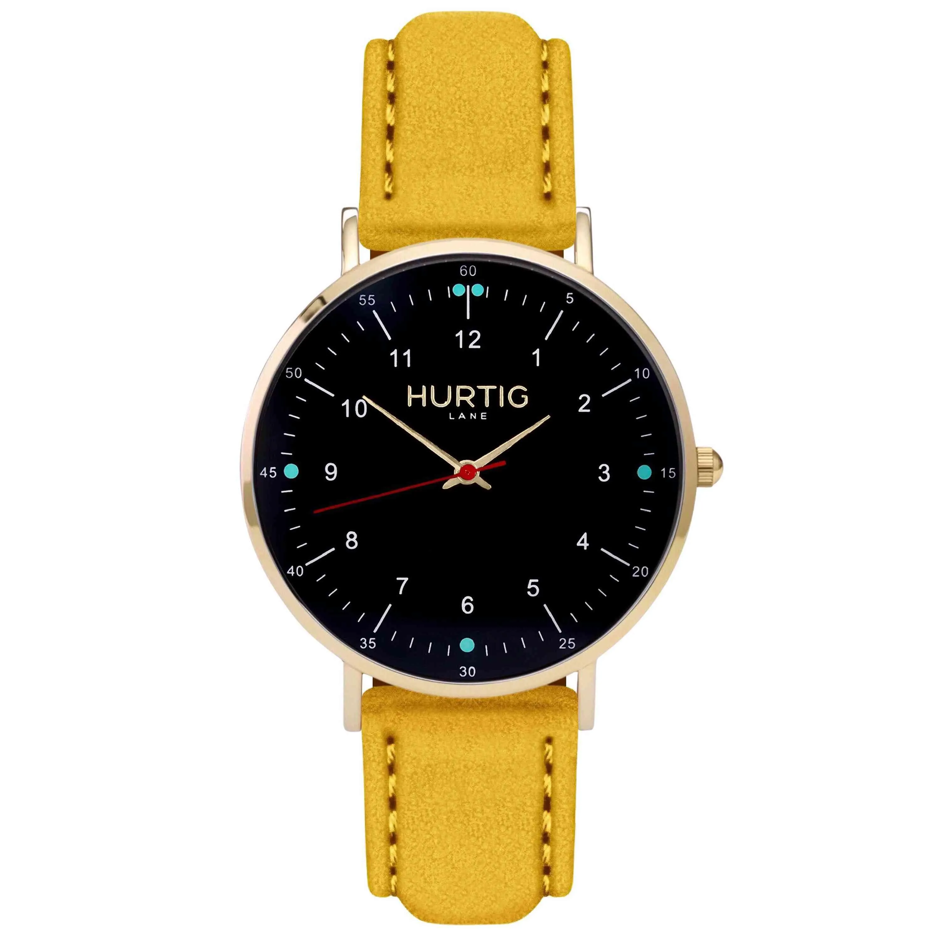 Moderno Vegan Suede Watch Gold, Black & Berry