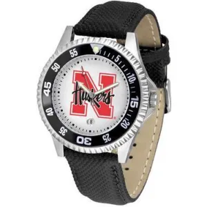 Nebraska Cornhuskers Competitor - Poly/Leather Band Watch