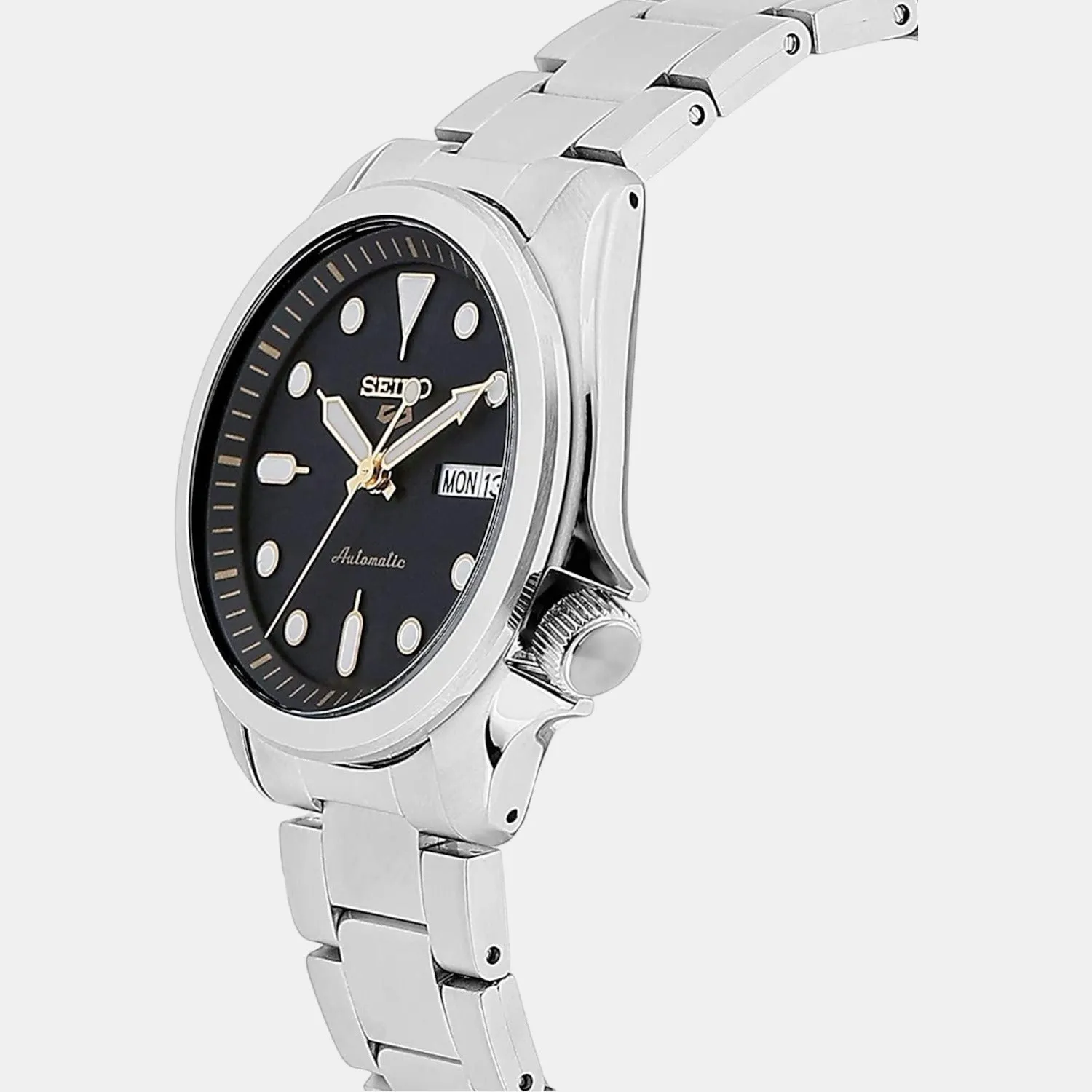 New 5 Sports Men's Black Analog Stainless Steel Automatic Watch SRPE57K1