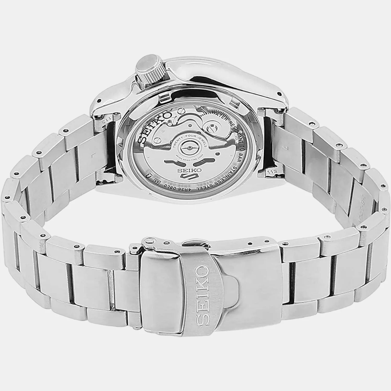 New 5 Sports Men's Black Analog Stainless Steel Automatic Watch SRPE57K1