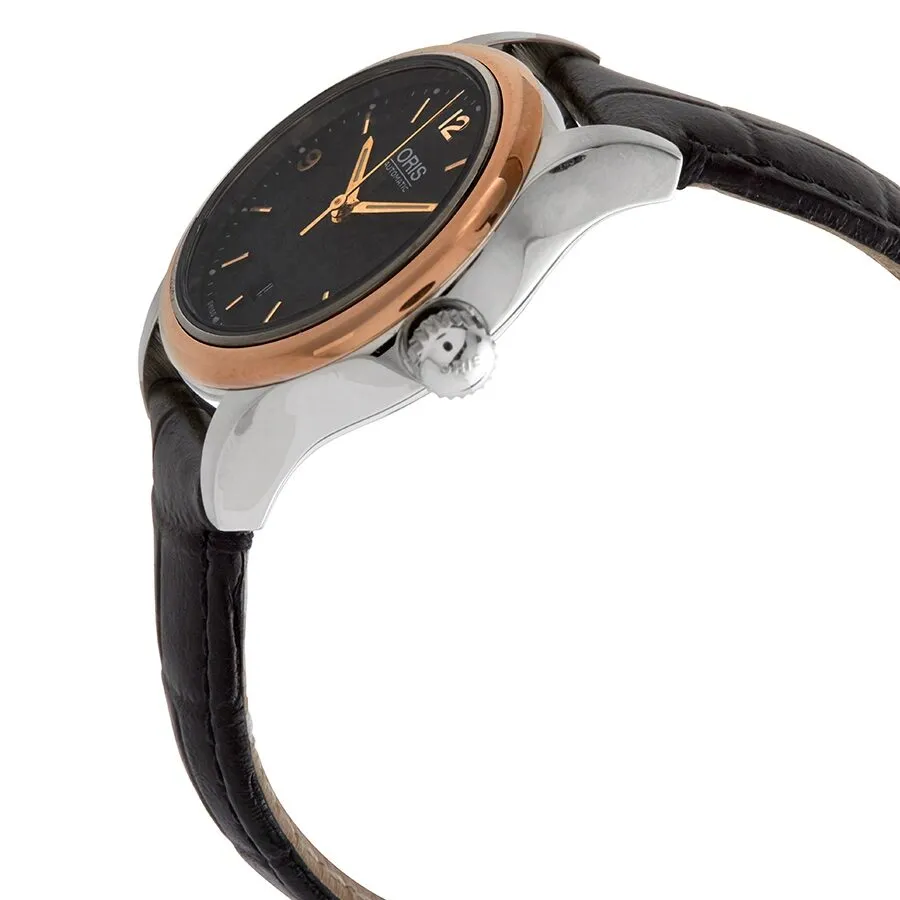 Oris Classic Date Automatic Black Dial Black Leather Ladies Watch 01 561 7650 4334-07 5 14 11